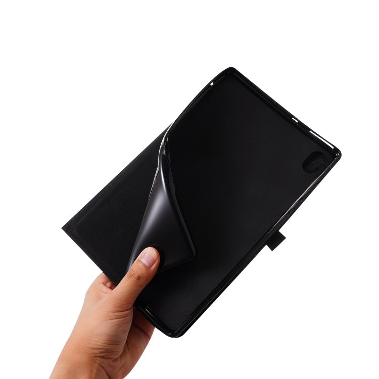 Black fabric-texture folio tablet case with protective cover and stand flap