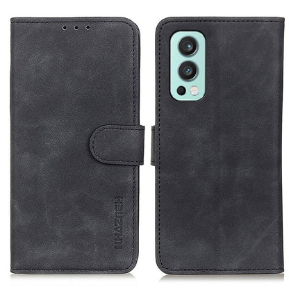 KHAZNEH PU/TPU flip wallet case with card holder and camera cutout, black