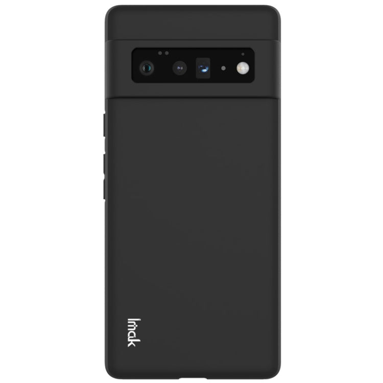 Black frosted TPU protective phone case, flat back view with camera cutout