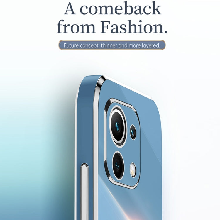 Blue TPU phone case with gold-tone edges for Xiaomi Mi 11 Lite