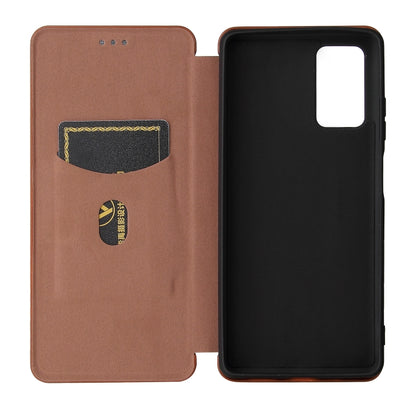 Brown and black flip phone case set showing card-slot inner pocket and TPU frame