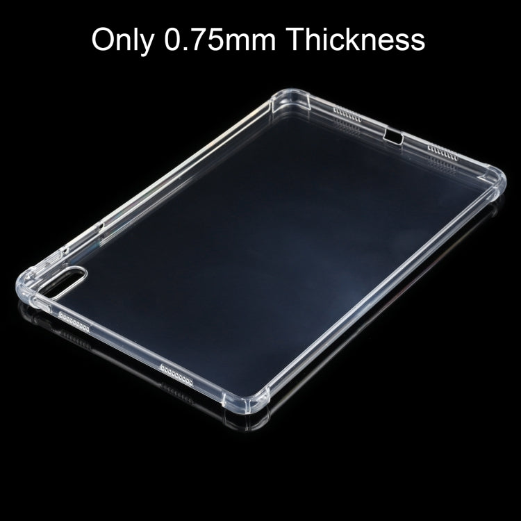 Ultra-thin clear TPU tablet case with corner protection and port cutouts