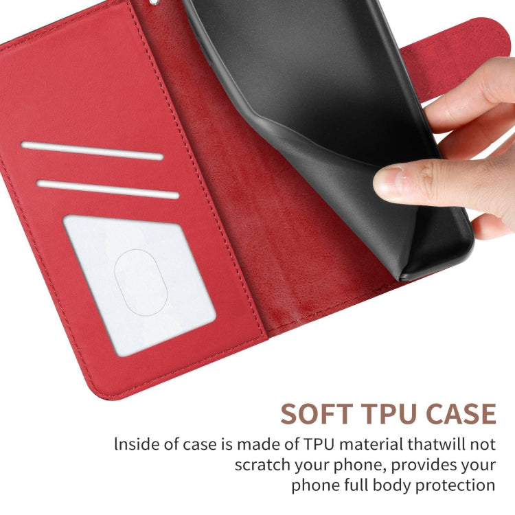 Red folio case interior with card slot panel and protective TPU-style lining