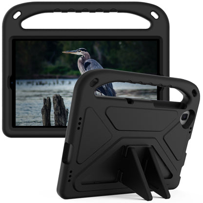 Black protective tablet case with kickstand, rear grip and camera opening