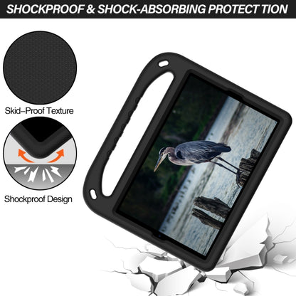 Black shockproof tablet case with textured grip and raised bumper edges