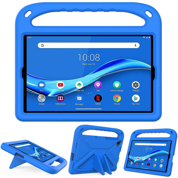 Blue EVA shockproof tablet case with triangle holder and kickstand