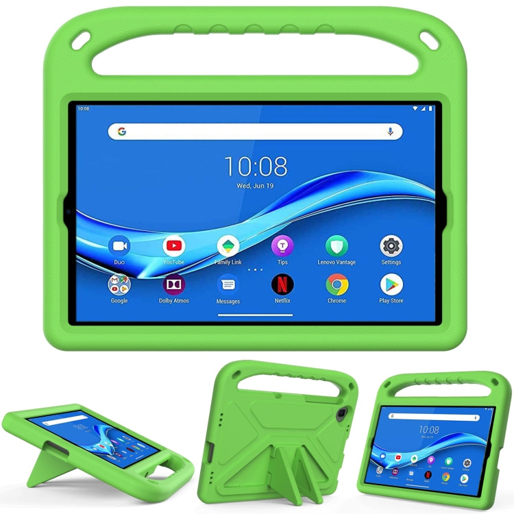 Green EVA shockproof tablet case with triangle holder and kickstand