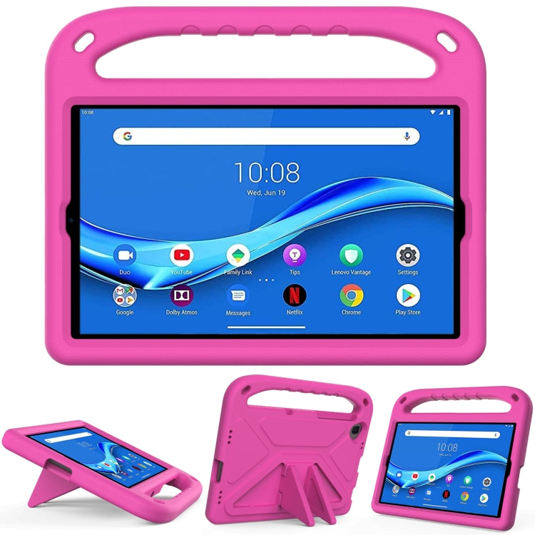 Rose-pink EVA shockproof tablet case with triangle holder and kickstand