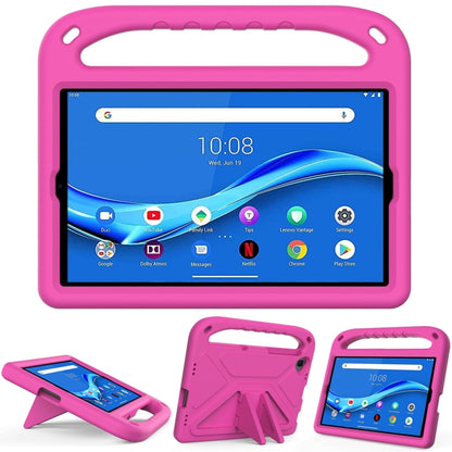 Rose-pink EVA shockproof tablet case with triangle holder and kickstand