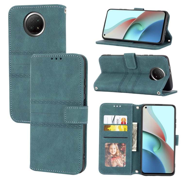 Teal PU flip phone case with card slots, photo window, and camera cutout
