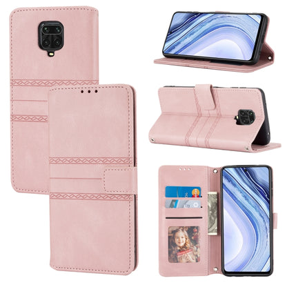 Pink magnetic flip phone wallet case with card slots, photo window, and landscape stand.