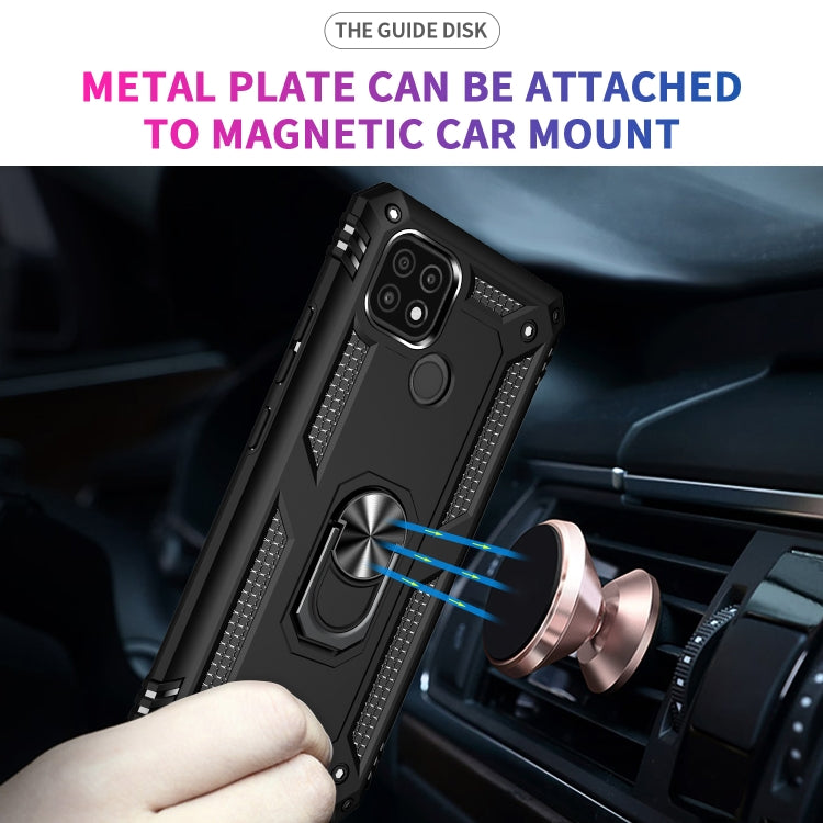 Black phone case with metal plate for car mount and raised camera bumper