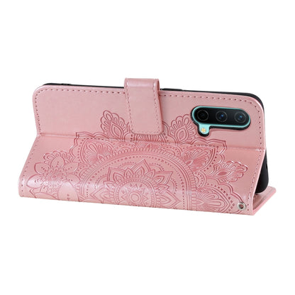 Rose gold embossed floral PU leather flip stand case with magnetic strap closure