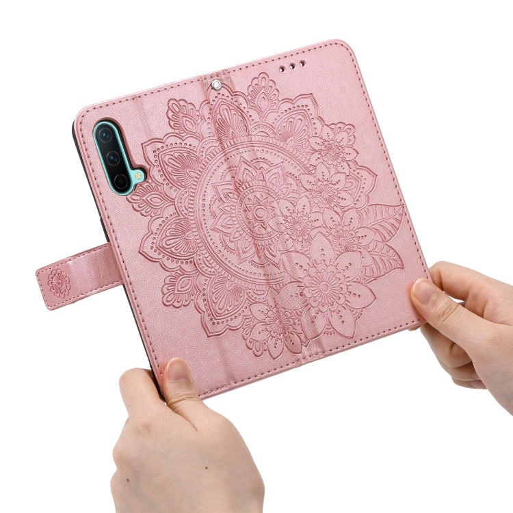 Rose gold floral embossed PU leather phone wallet case with built-in card slots and strap