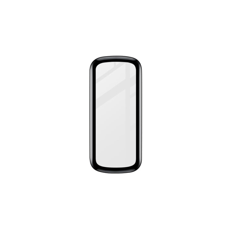 Clear curved watch screen protector film for a smartwatch display.
