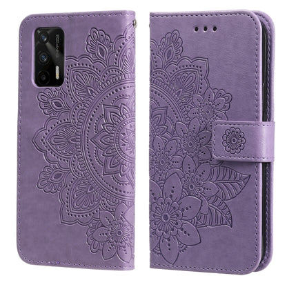 Lilac floral embossed PU leather phone wallet case with magnetic closure and card slots