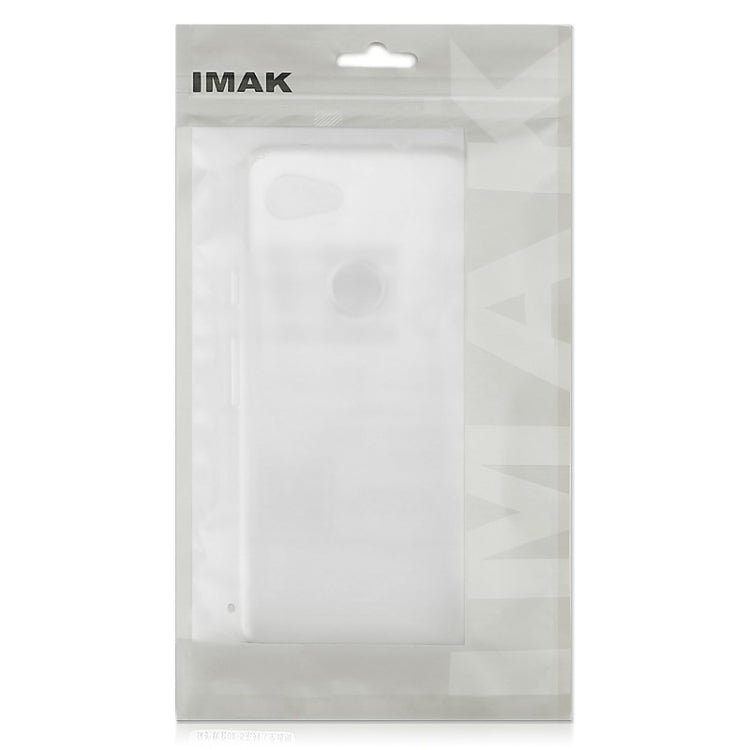 IMAK clear TPU phone case retail package on a white blister card