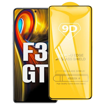 9D full glue tempered glass screen protector film with curved edge and adhesive