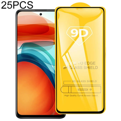 9D tempered glass screen protector set with full-glue adhesive, 25 pieces