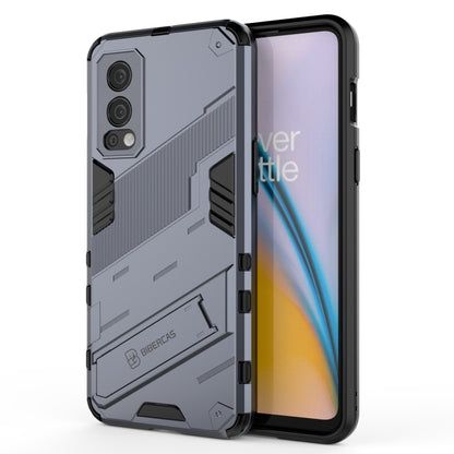 Dark grey shockproof phone case, armored 2-layer design with raised corners and texture