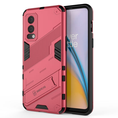Rugged red 2-in-1 shockproof phone case with PC back and TPU bumper