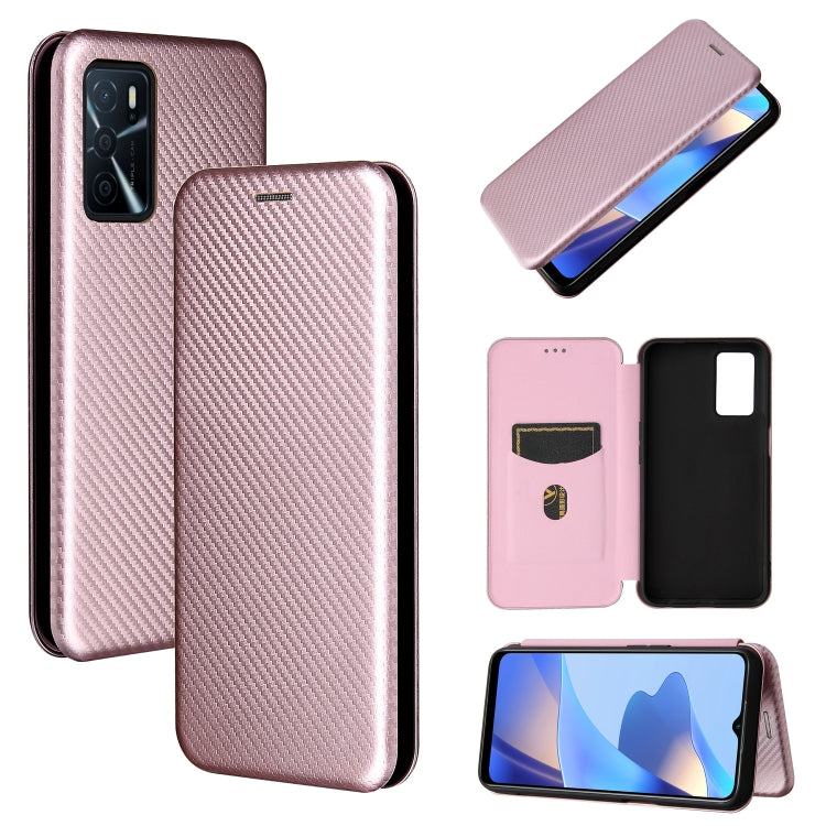 Pink magnetic flip phone case with carbon fiber texture and card slot