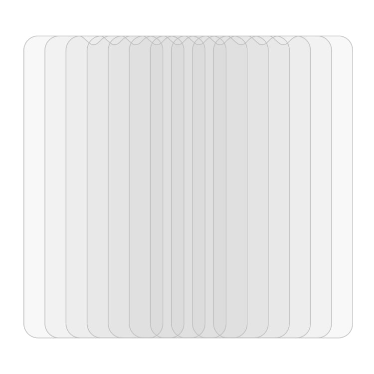 Clear tempered glass screen protector sheets, 2.5D rounded edges, set of 10