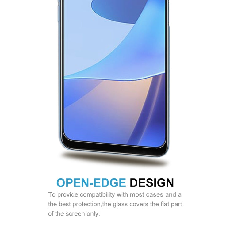Tempered glass screen protector with open-edge design for compatible phone cases
