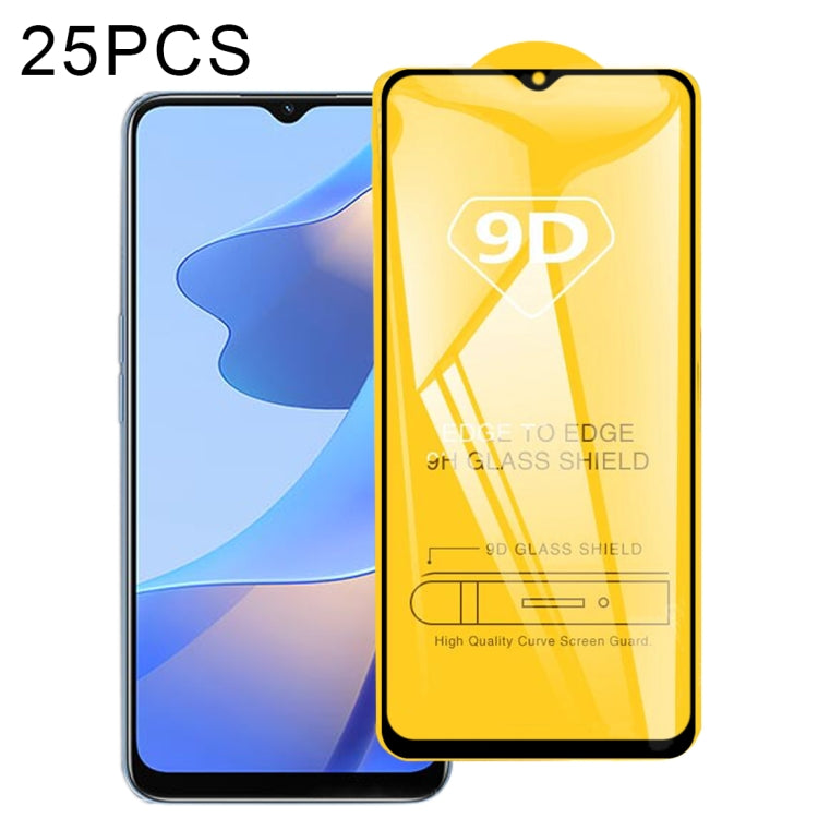 25-piece 9D full-glue tempered glass screen protector film for OPPO phones