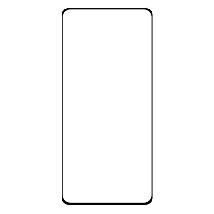 Tempered glass screen protector film with black frame, full-screen rectangular shape