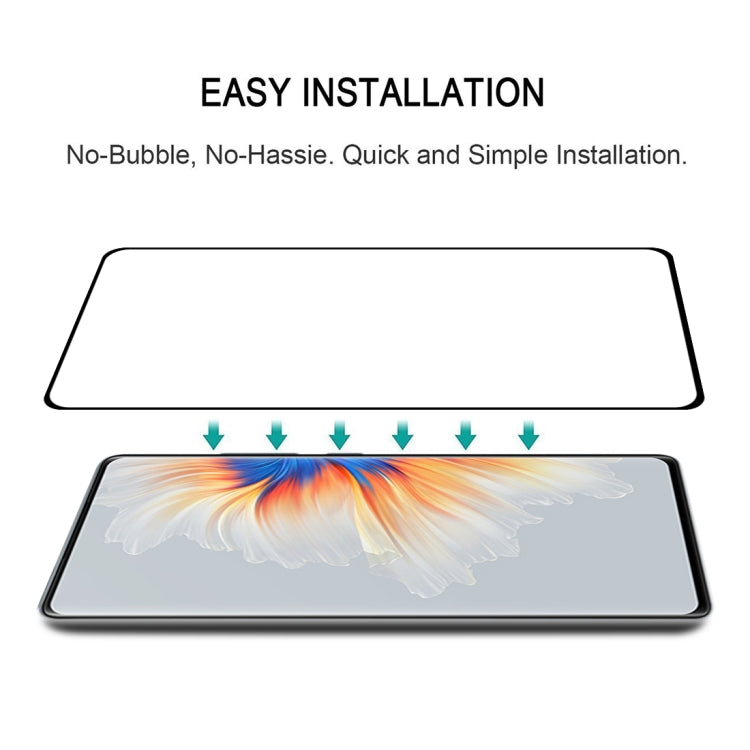 Tempered glass screen protector film installation guide with alignment arrows
