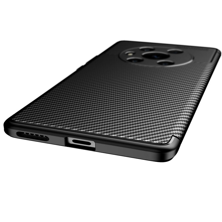 Black carbon fiber texture phone case with side button and port openings