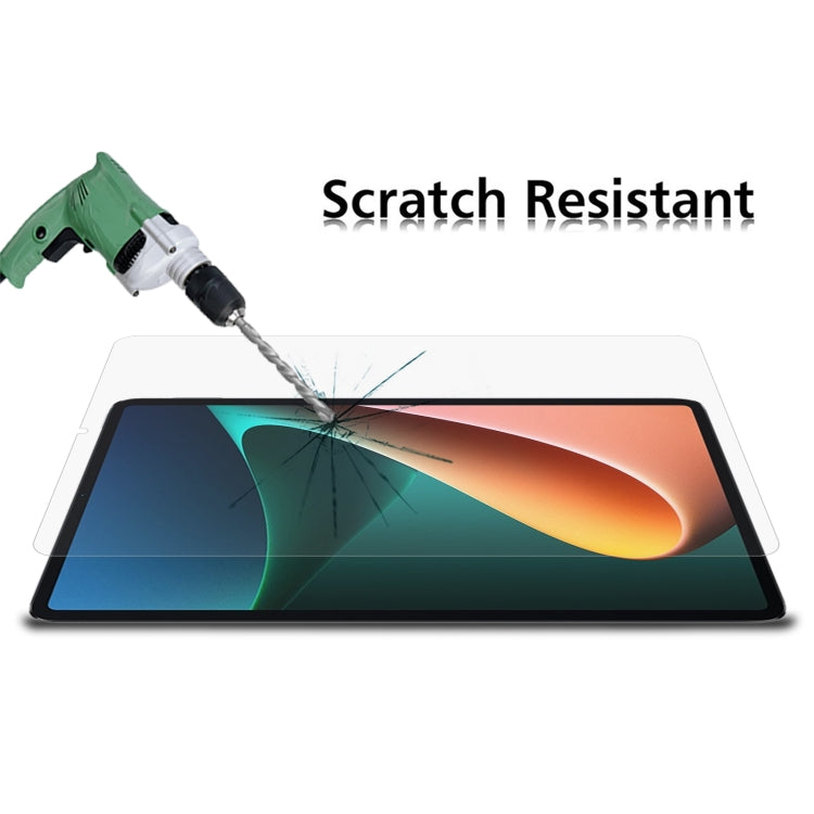 Scratch-resistant tempered glass screen protector film protecting tablet screen