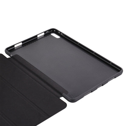 Tablet case interior with textured back panel and flip-cover hinge