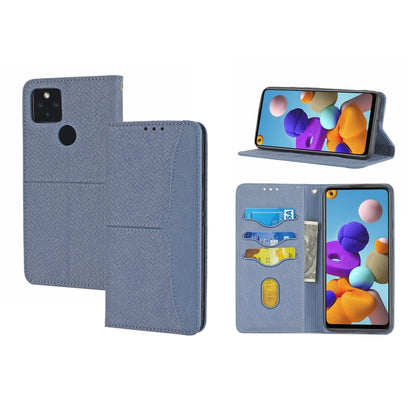 Grey PU leather magnetic flip phone case with card slots and horizontal stand view
