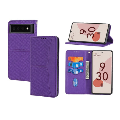 Purple PU leather magnetic flip wallet case with card slots and stand for viewing