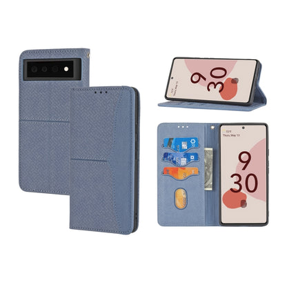 Grey-blue PU leather magnetic flip wallet case with card slots and phone pocket