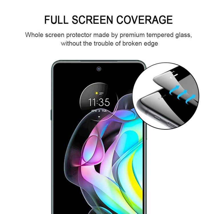 Tempered glass screen protector with full-coverage adhesive for Motorola phone display