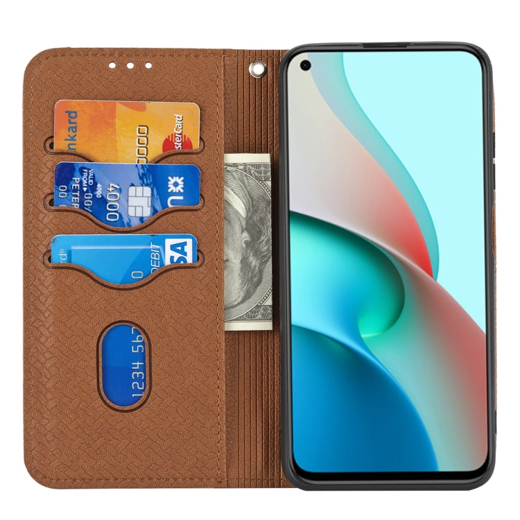 Brown PU leather card wallet phone case with multiple card slots and magnetic flap