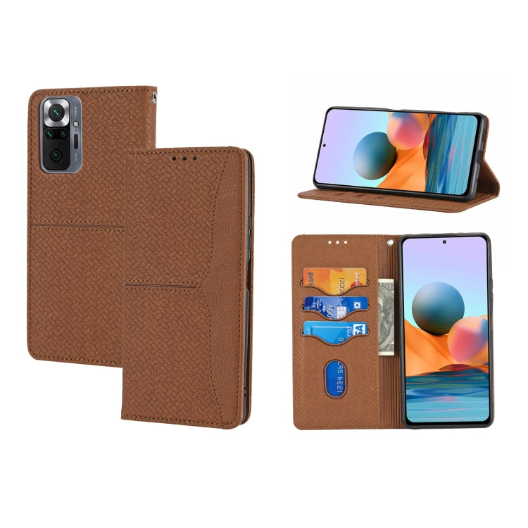 Brown magnetic PU leather flip phone case with card slots, wallet-style front cover