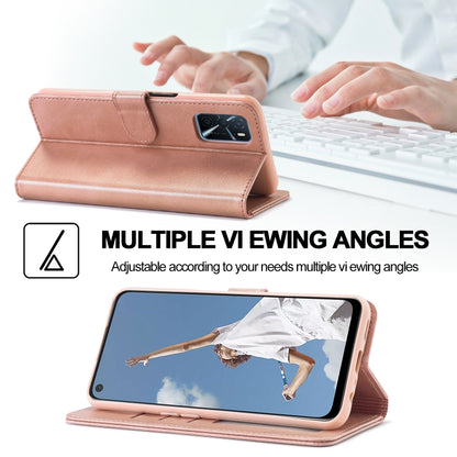 Rose gold folio flip phone case with viewing stand for landscape