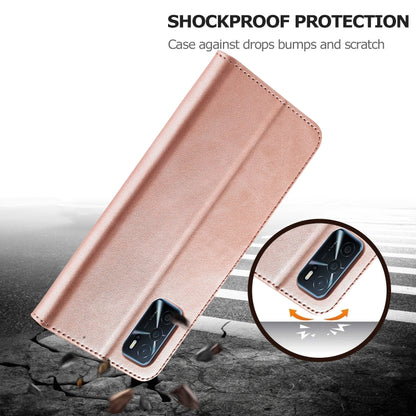 Rose gold textured leather folio case with protective edge stitching