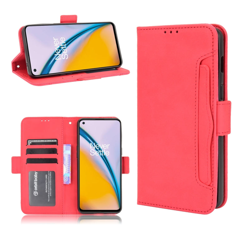 Red leather wallet phone case with card slots and folding viewing stand