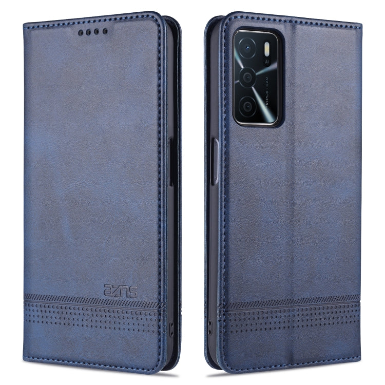 Dark blue magnetic flip leather phone wallet case with card slots and holder