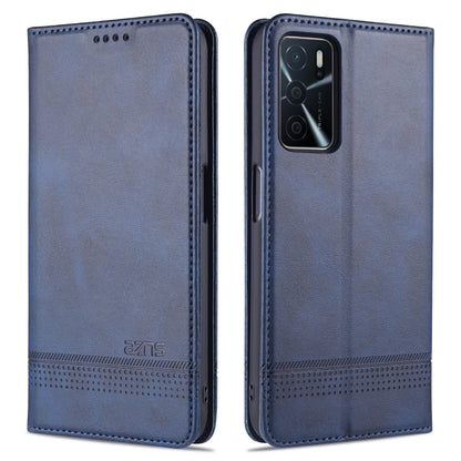 Dark blue magnetic flip leather phone wallet case with card slots and holder