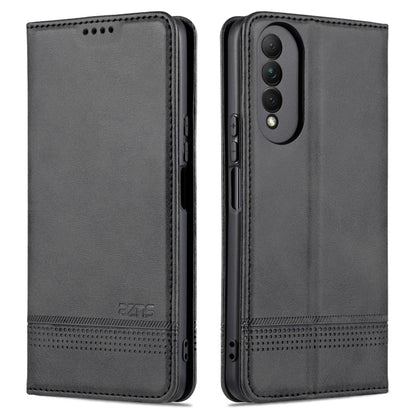 Black magnetic flip leather case with card slots and camera cutout