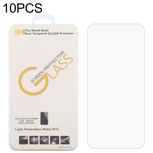 10-pack tempered glass screen protectors with clear 2.5D film on card backing