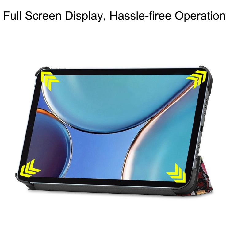 Graffiti tablet case in landscape stand position with fold-out cover