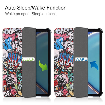 Graffiti folio tablet case with cover folded for sleep/wake style operation