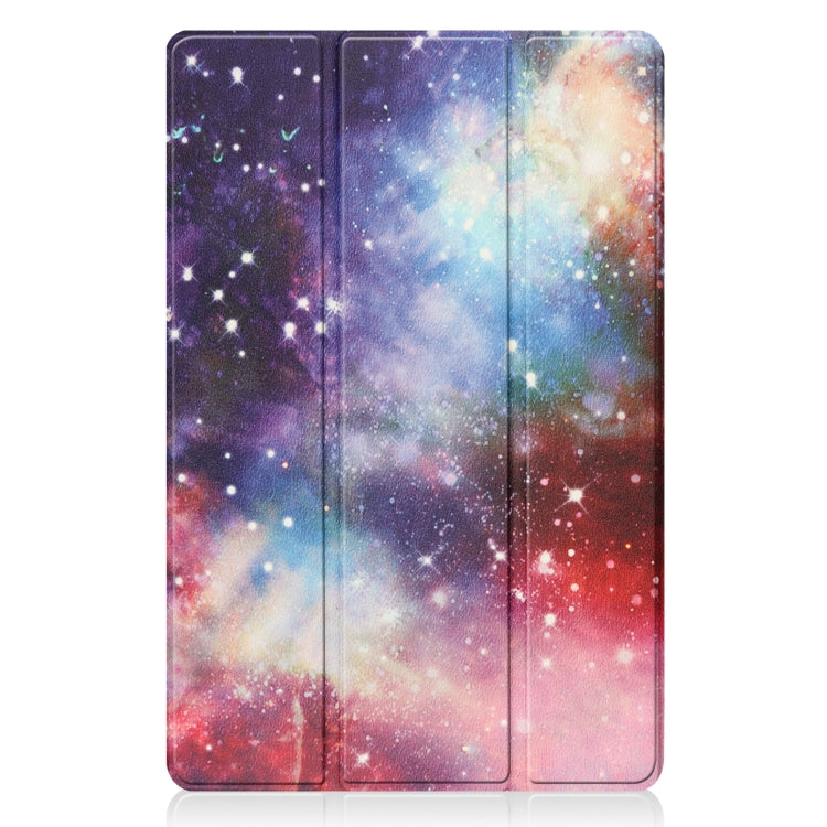 Nebula galaxy printed PU leather folio case for tablet, triple-fold design